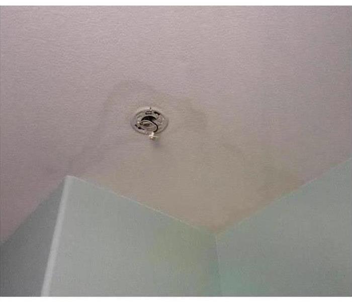 water stains on ceiling from leaking roof